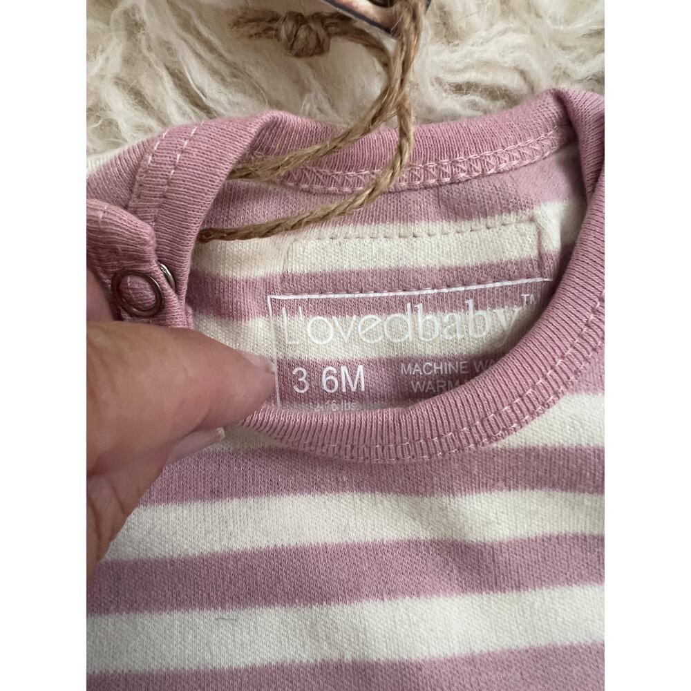 L’ovedbaby Organic Cotton Mauve & Stripe 4pc Lot 0–6M NWT - Picture 4 of 6
